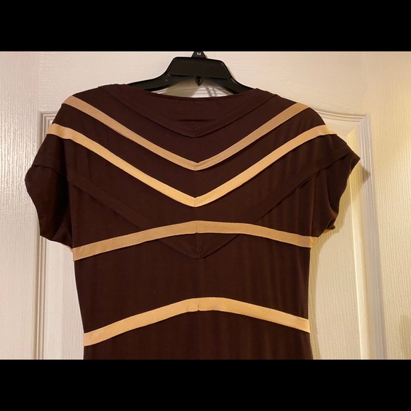 Urban Mango brown, dark, light tan fitted dress S - Picture 5 of 9